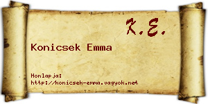 Konicsek Emma névjegykártya